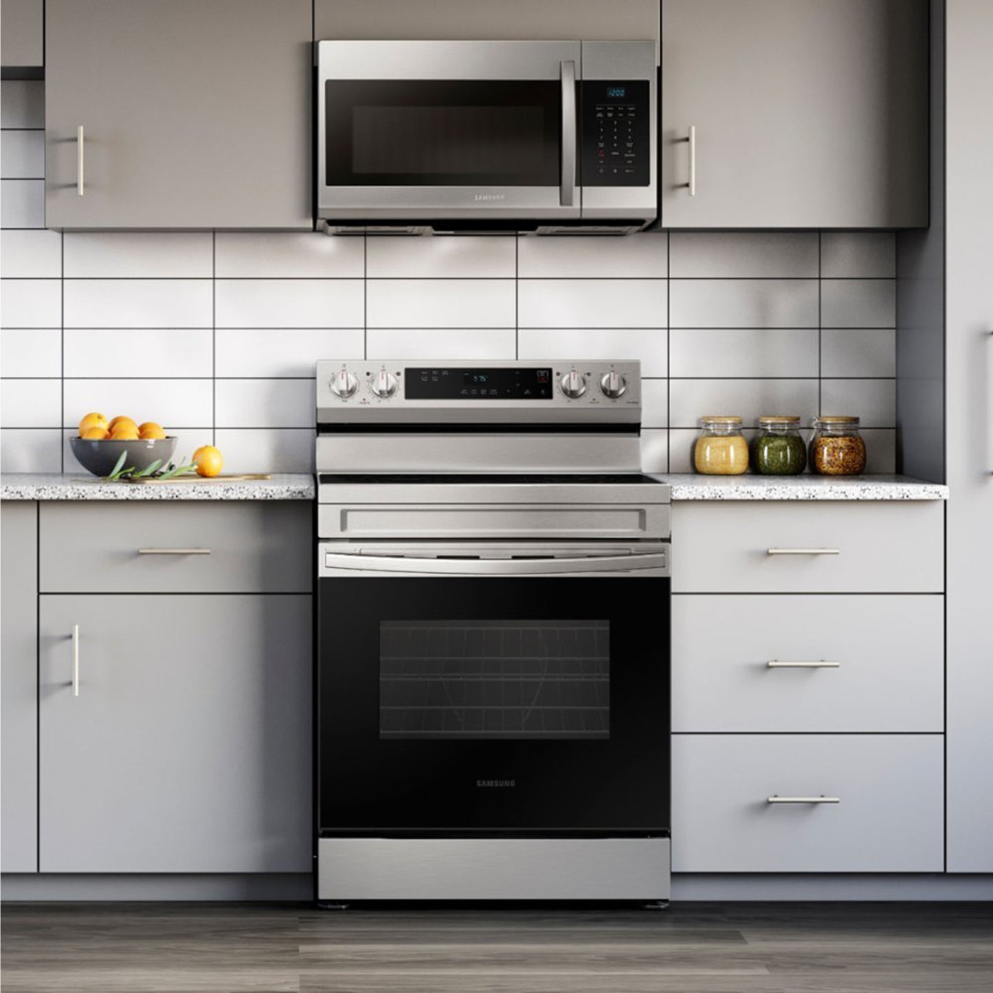 6.3 cu. ft. Smart Freestanding Electric Range with Steam Clean in Stainless Steel.