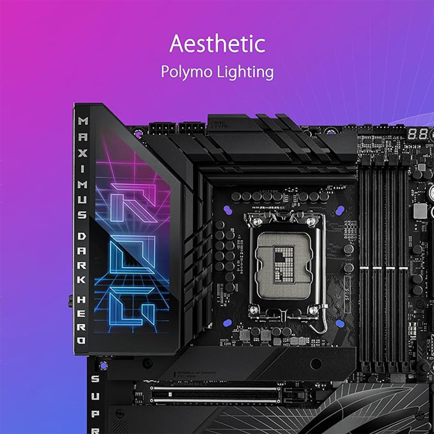 ASUS ROG Maximus Z790 Dark Hero (WiFi 7) LGA 1700 (Intel 14th &amp; 13th &amp; 12th Gen) اللوحة الأم للألعاب ATX (PCIe 5.0x16، 5xM.2 فتحات، DDR5، 2X Thunderbolt 4 منافذ، لوحة أمامية USB من النوع C) 