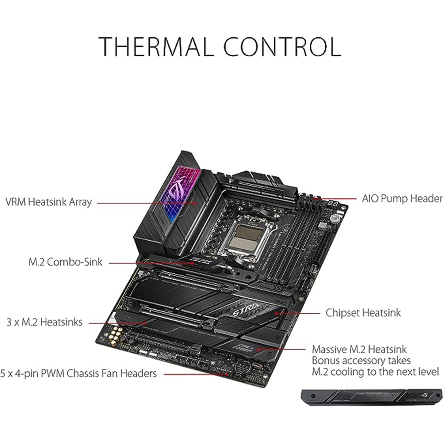 مقبس الألعاب ASUS ROG Strix X670E-E AM5(LGA 1718) Ryzen 7000 ATX (18+2 مرحلة طاقة، PCIe® 5.0، DDR، 4xM.2 فتحات، USB 3.2 Gen 2x2، WiFi 6E، فتحة PCIe Q-Release، M .2 مزلاج Q) 