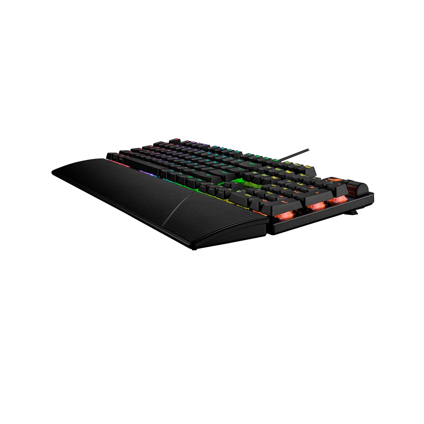 ASUS ROG Strix Scope II Gaming Keyboard, pre-lubed ROG RX Blue clicky Optical switches, Sound-dampening Foam, PBT doubleshot keycaps, Streaming hotkeys, Multi-Function Controls, Wrist Rest