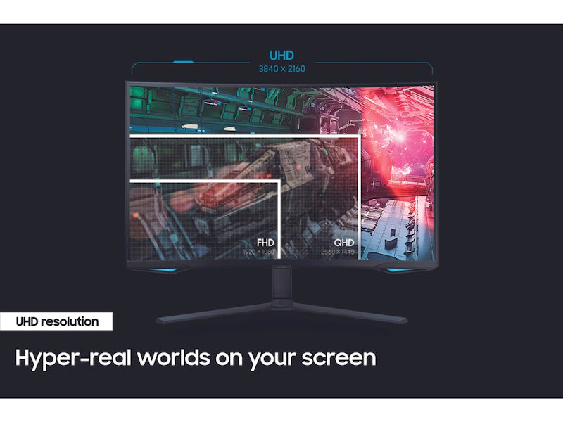 شاشة أوديسي نيو G7 مقاس 32 بوصة بدقة 4K UHD و165 هرتز و1 مللي ثانية (GTG) Quantum HDR2000 للألعاب المنحنية 
