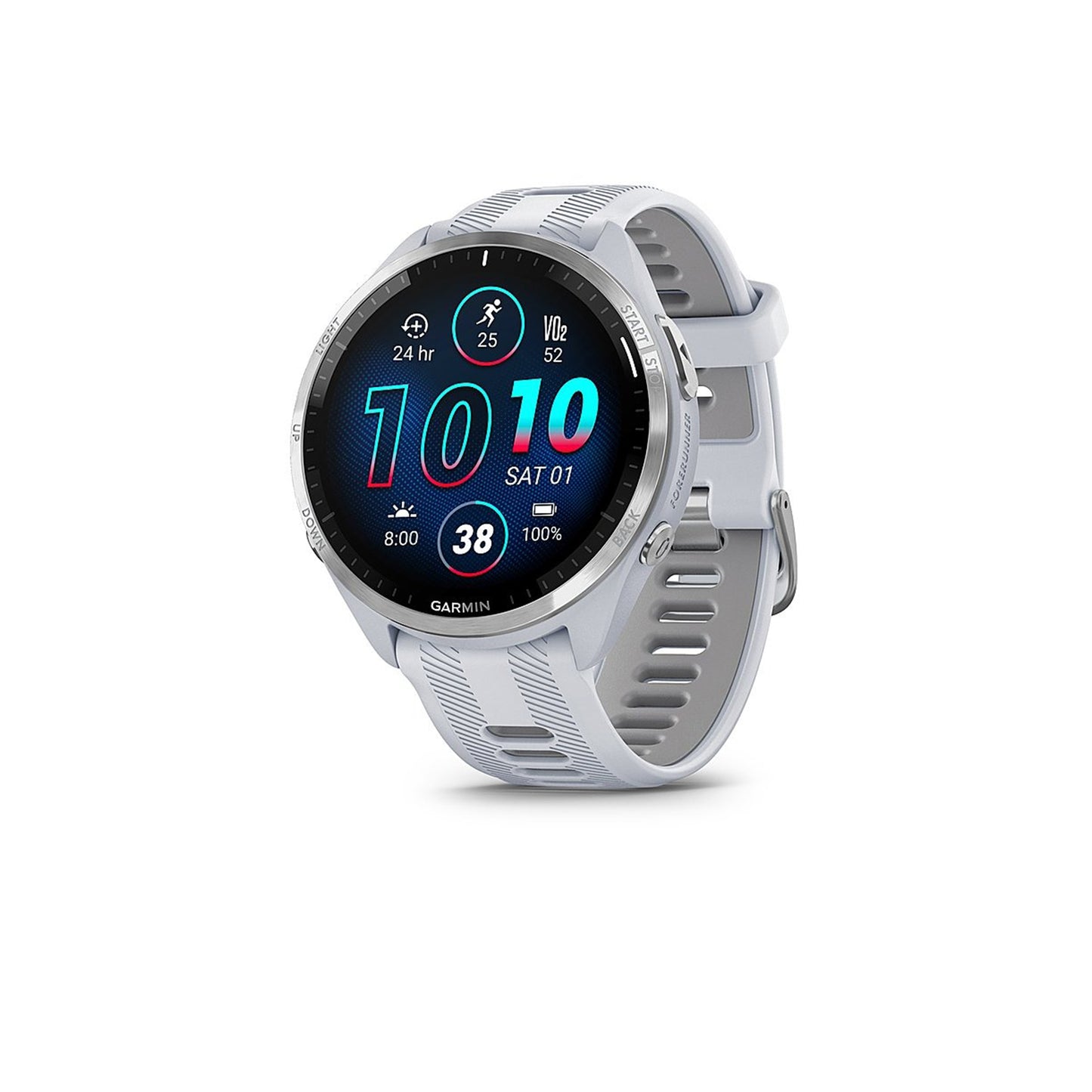 Garmin - Forerunner 965 GPS Smartwatch 47 mm Fiber-reinforced polymer - Titanium/Whitestone