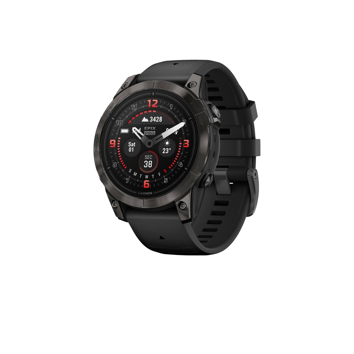 Garmin - epix Pro (Gen 2) Sapphire Edition 47mm Fiber-Reinforced Polymer - Carbon Gray DLC Titanium with Black Band