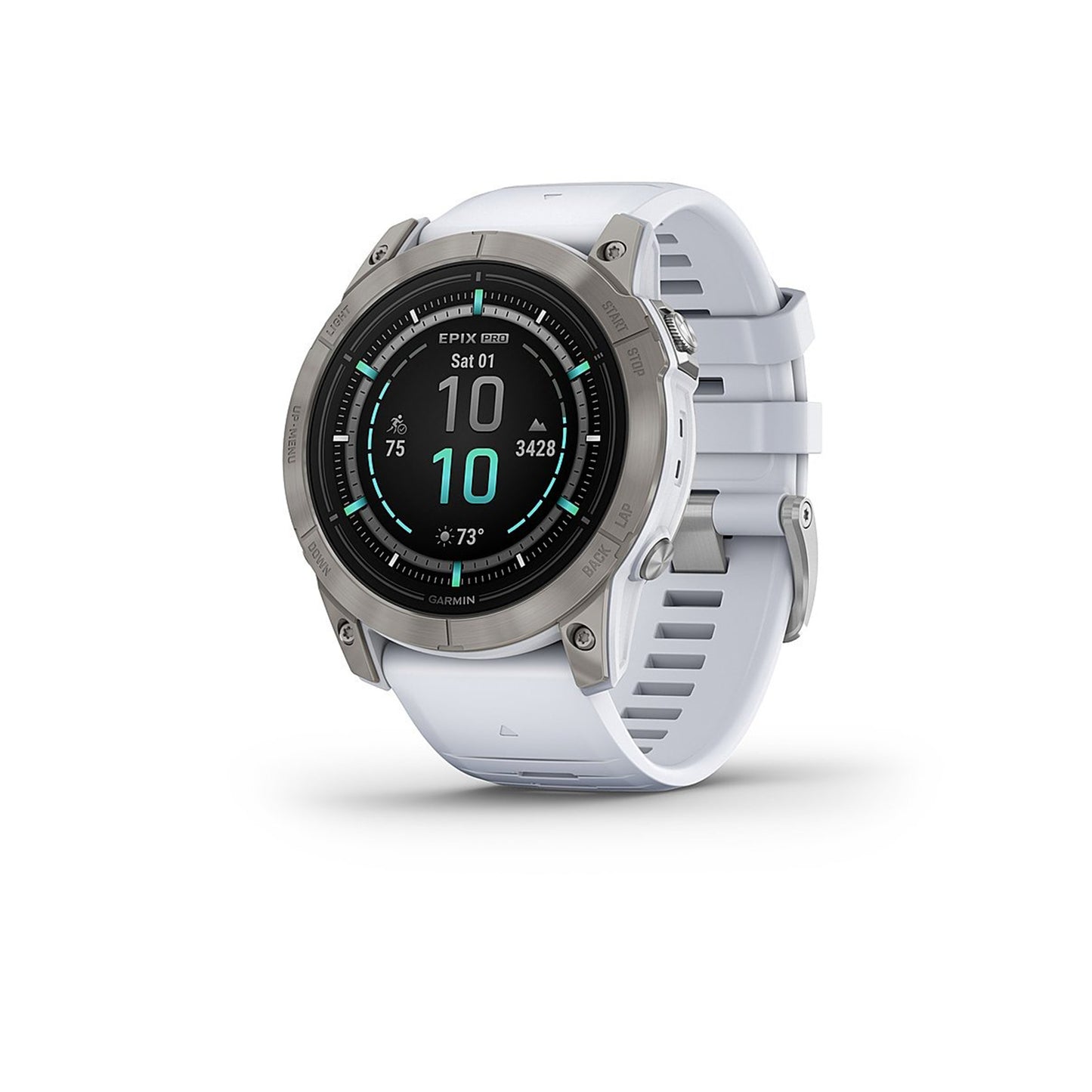 Garmin - epix Pro (Gen 2) Sapphire Edition 51mm Fiber-Reinforced Polymer - Titanium with Whitestone Band