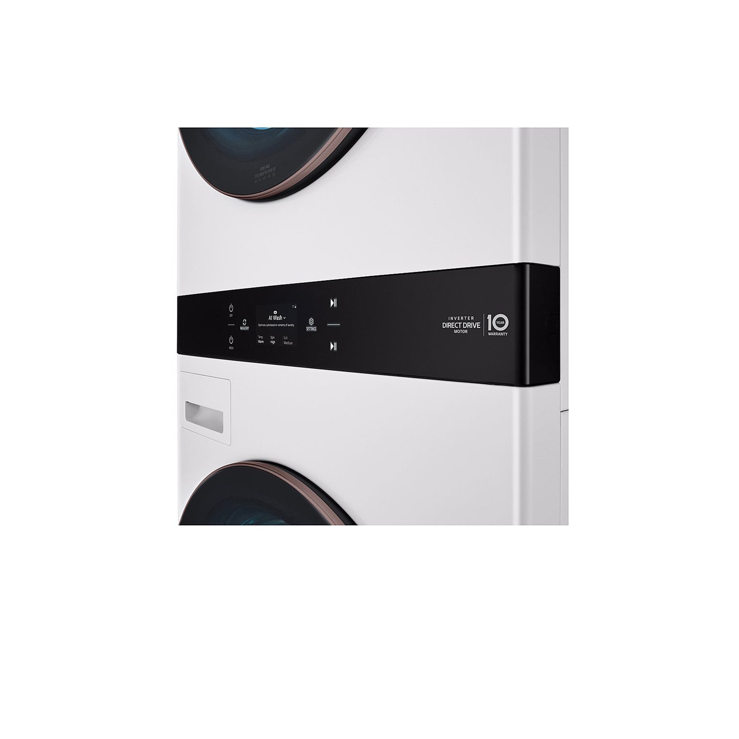 LG STUDIO WashTower™ Smart Front Load 5.0 cu. قدم غسالة و 7.4 متر مكعب. قدم مجفف غاز مع التحكم المركزي ™ 