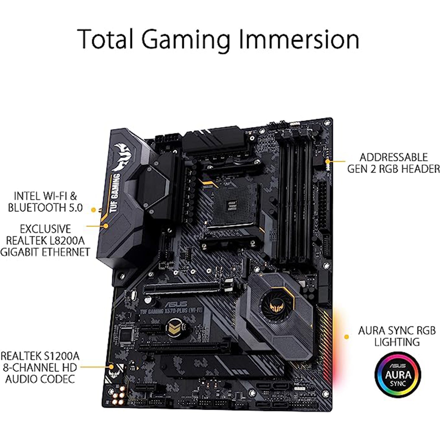 SUS AM4 TUF Gaming X570-Plus (Wi-Fi) AM4 Zen 3 Ryzen 5000 & 3rd Gen Ryzen ATX Motherboard with PCIe 4.0, Dual M.2, 12+2 with Dr. MOS Power Stage