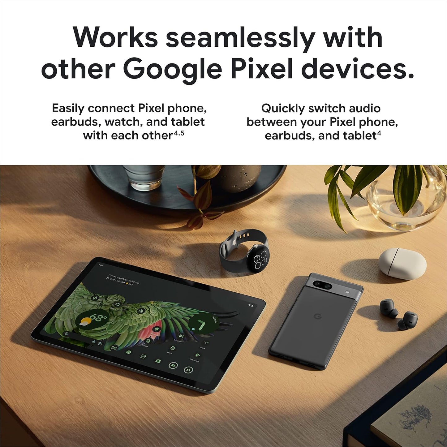 Google Pixel Tablet – جهاز لوحي يعمل بنظام Android بشاشة مقاس 11 بوصة وعمر بطارية طويل للغاية – ذاكرة وصول عشوائي سعتها 8 جيجابايت – سعة تخزين 128 جيجابايت – بورسلين