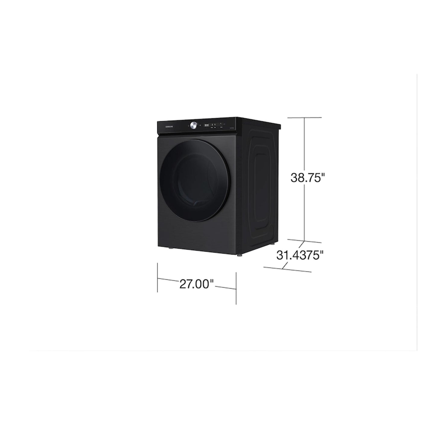 Bespoke 7.6 cu. ft. Ultra Capacity Gas Dryer with Super Speed Dry and AI Smart Dial in Brushed Black