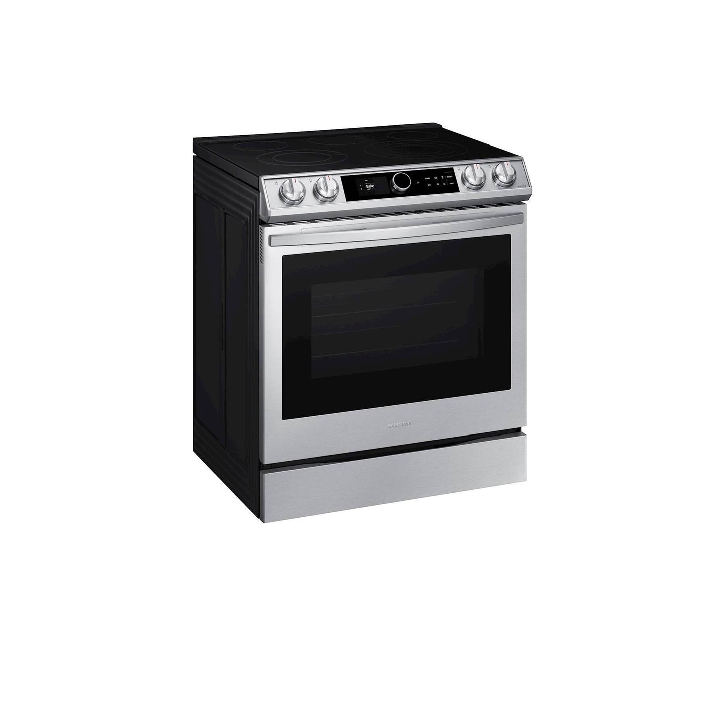 6.3 cu ft. Smart Slide-in Electric Range with Smart Dial & Air Fry in Black Stainless Steel.