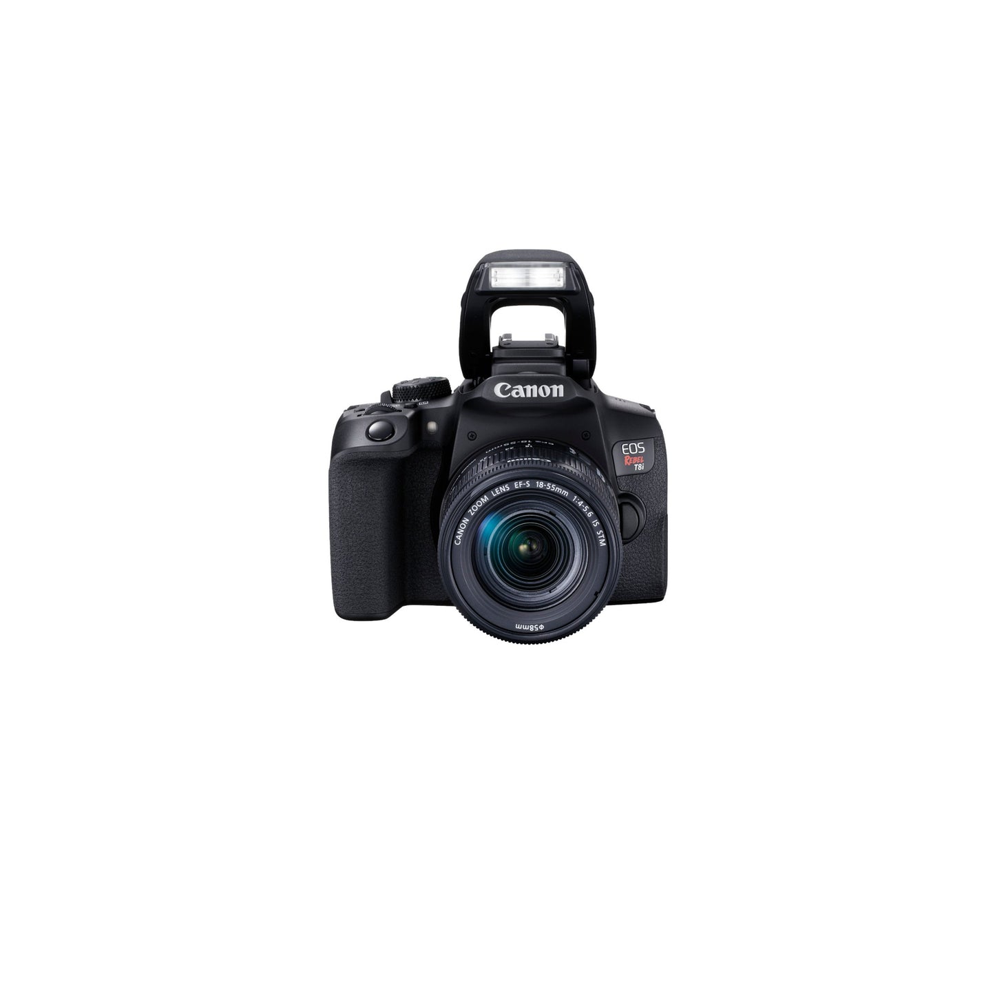 كاميرا كانون - EOS Rebel T8i DSLR مع عدسة EF-S مقاس 18-55 ملم - أسود. 