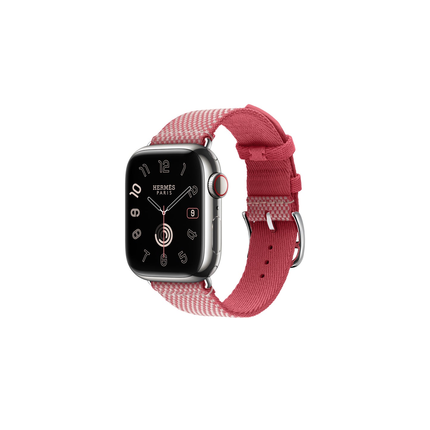 Apple Watch Hermès - 41 ملم Framboise/Écru Toile H Single Tour 