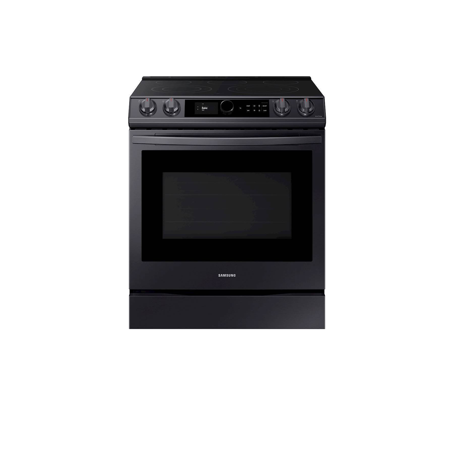 Samsung - 6.3 cu. ft. Front Control Slide-in Electric Convection Range with Smart Dial, Air Fry & Wi-Fi, Fingerprint Resistant - Stainless Steel