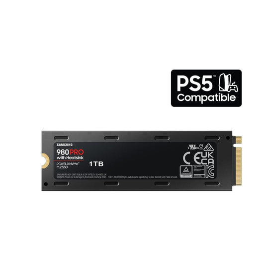 SAMSUNG 980 PRO SSD with Heatsink 2TB PCIe Gen 4 NVMe M.2 Internal Solid State Drive, Heat Control, Max Speed, PS5 Compatible (MZ-V8P2T0CW)