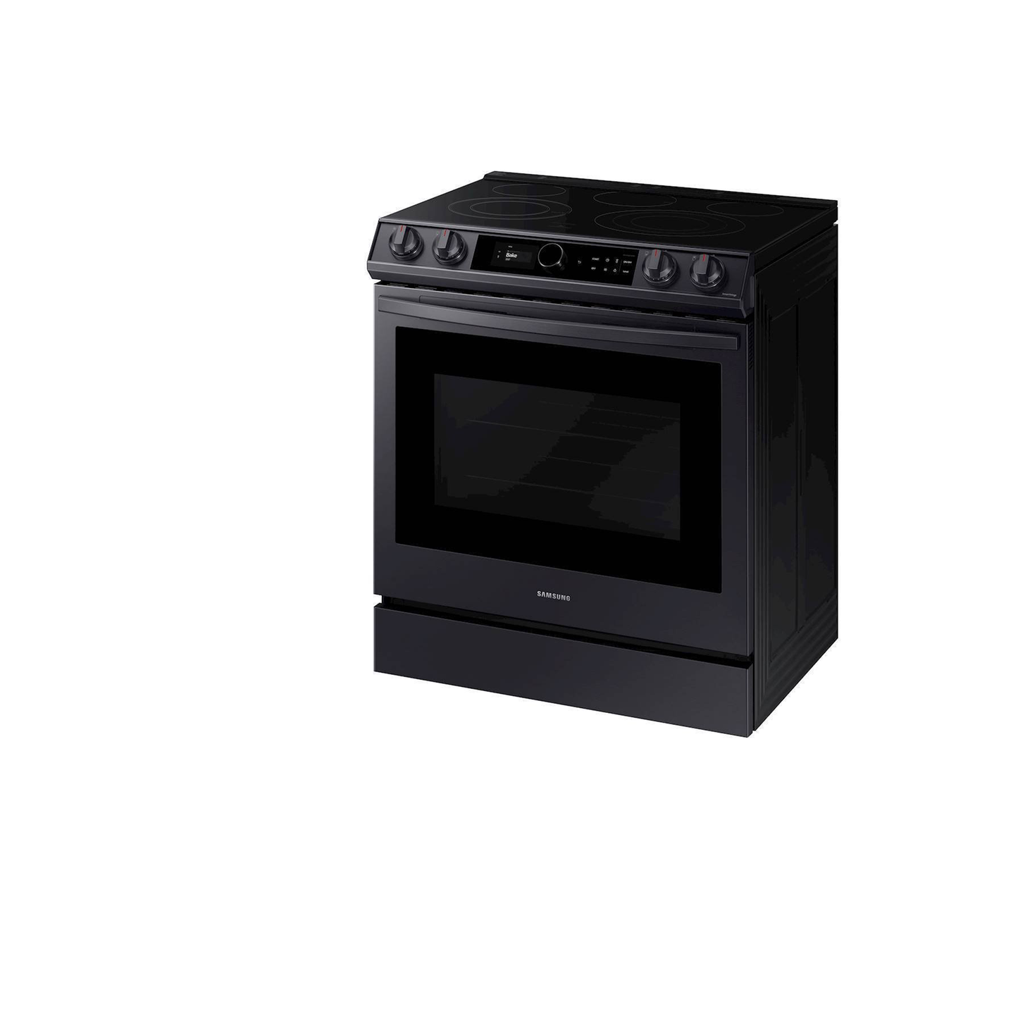 Samsung - 6.3 cu. ft. Front Control Slide-in Electric Convection Range with Smart Dial, Air Fry & Wi-Fi, Fingerprint Resistant - Stainless Steel