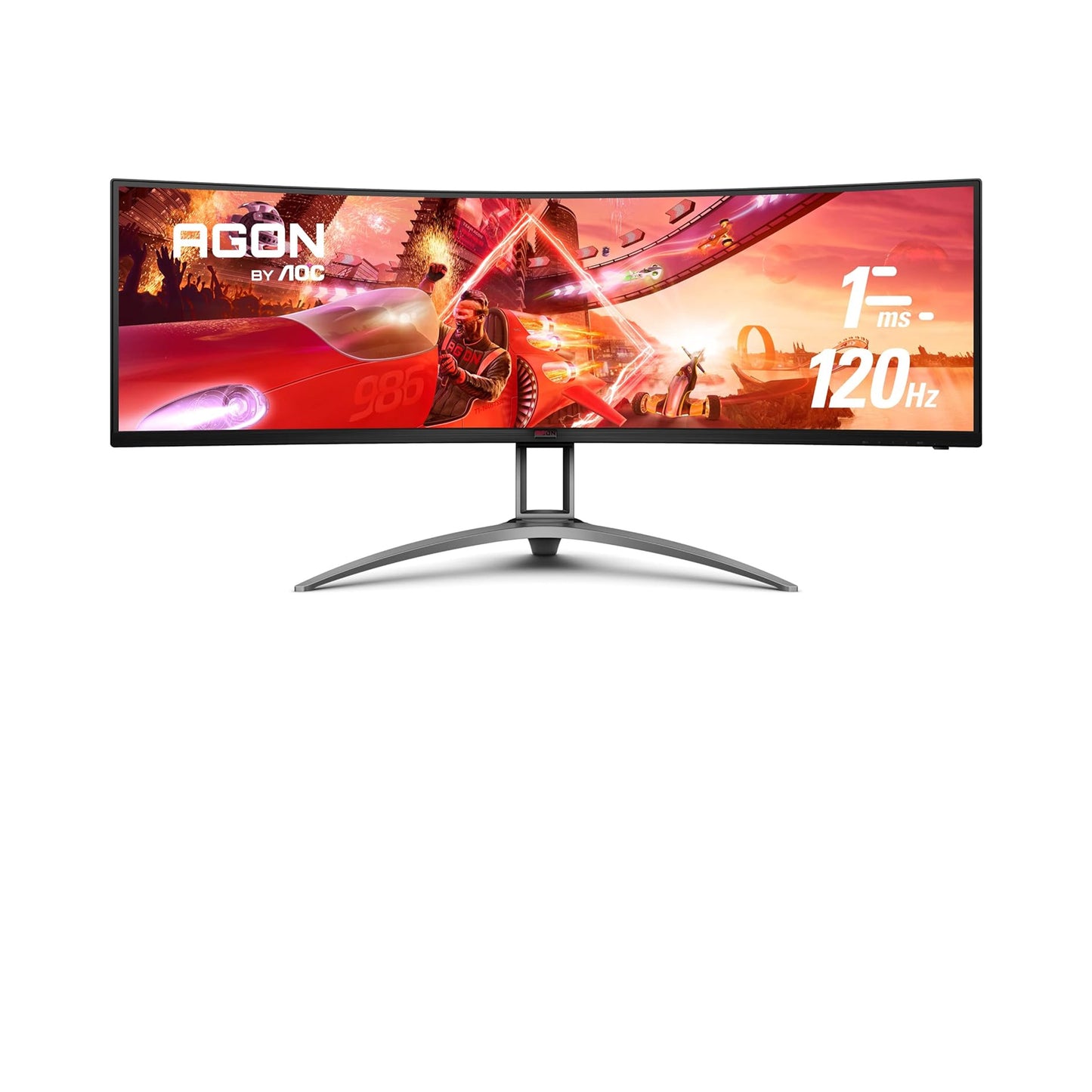 AOC AGON Curved Gaming Monitor 49" (AG493UCX), Dual QHD 5120x1440 @ 120Hz, VA Panel, 1ms Adaptive-Sync, 121% sRGB, Height Adjustable,