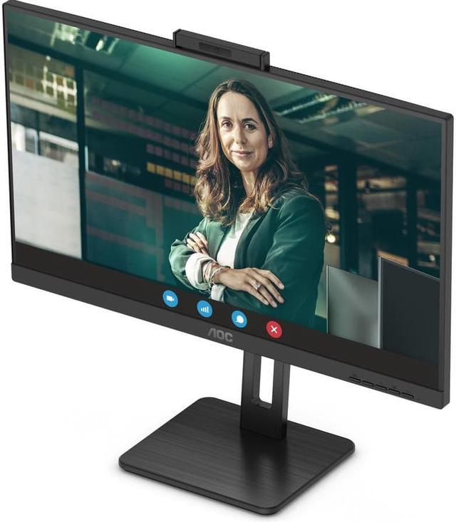 AOC Q27P3CW 27 Inch 2560 x 1440 Pixels Quad HD IPS Panel 75Hz Refresh Rate HDMI DisplayPort USB-C Built-in Webcam Monitor