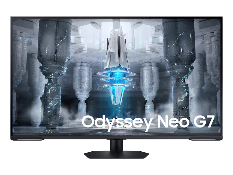 شاشة Odyssey Neo G7 مقاس 43 بوصة بدقة 4K UHD و144 هرتز و1 مللي ثانية VESA وشاشة HDR600 للألعاب الذكية 