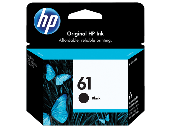 خرطوشة حبر أصلية سوداء HP 61، CH561WN#140 