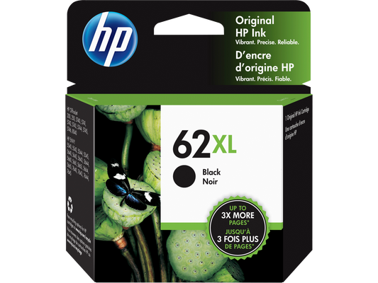 خرطوشة حبر أصلية سوداء HP 62XL عالية الإنتاجية، C2P05AN#140 