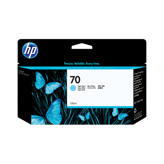 HP 70 130-ml Light Cyan DesignJet Ink Cartridge, C9390A