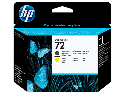 HP 72 Matte Black and Yellow DesignJet Printhead, C9384A