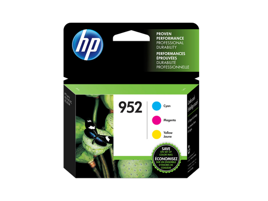 HP 952 3-pack Cyan/Magenta/Yellow Original Ink Cartridges, N9K27AN#140