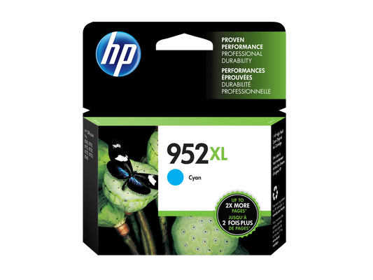 HP 952XL High Yield Cyan Original Ink Cartridge, L0S61AN#140