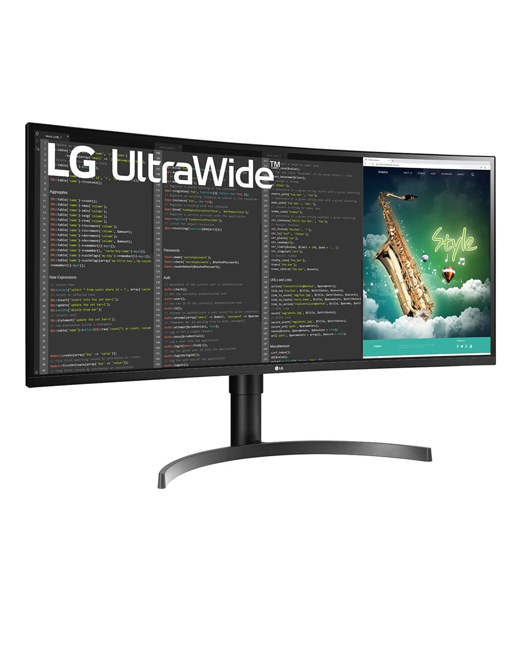 شاشة منحنية مقاس 35 بوصة VA HDR QHD UltraWide™‎ (3440x1440) مع معدل تحديث 100 هرتز، 5 مللي ثانية (GTG)، USB Type-C™، AMD FreeSync™، مزامنة الحركة الديناميكية، مثبت اللون الأسود، MaxxAudio® وتصميم مريح