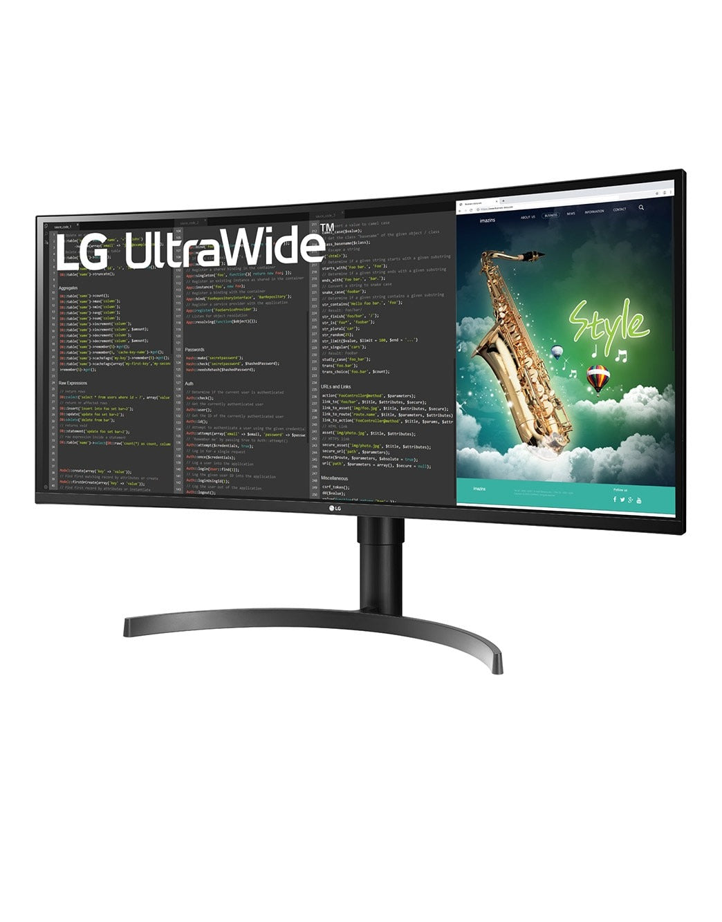 شاشة منحنية مقاس 35 بوصة VA HDR QHD UltraWide™‎ (3440x1440) مع معدل تحديث 100 هرتز، 5 مللي ثانية (GTG)، USB Type-C™، AMD FreeSync™، مزامنة الحركة الديناميكية، مثبت اللون الأسود، MaxxAudio® وتصميم مريح