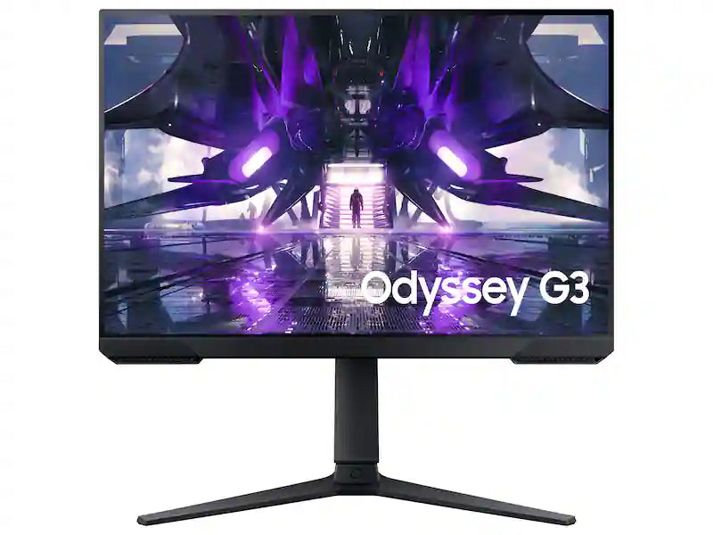 سامسونج - شاشة Odyssey G3 مقاس 24 بوصة FHD FreeSync Premium 144 هرتز، 1 مللي ثانية للألعاب (DisplayPort، HDMI) - أسود