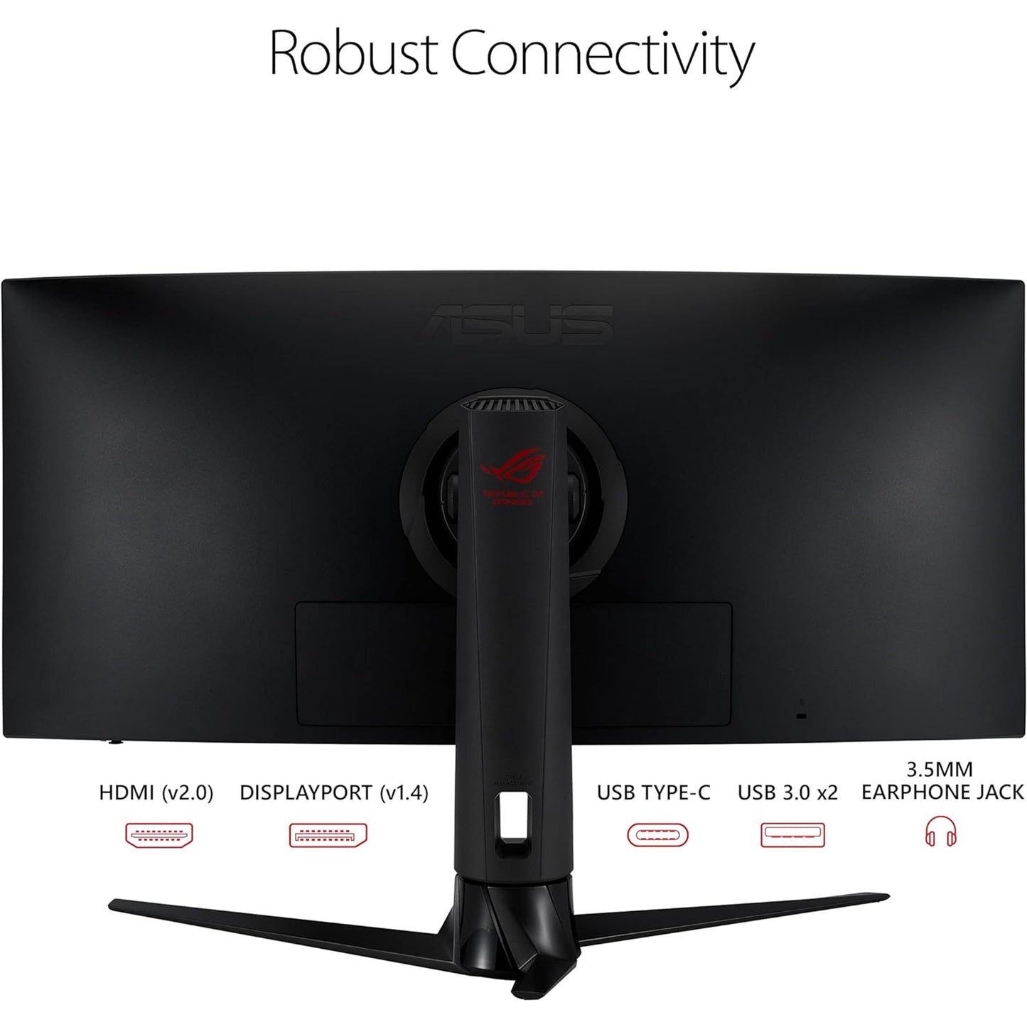 ASUS ROG Strix 34” Gaming Monitor (XG349C) - UWQHD (3440 x 1440), 180Hz, 1ms, Extreme Low Motion Blur Sync, 135% sRGB, G-Sync Compatible, DisplayHDR 400, Eye Care, USB-C, DisplayPort, HDMI, Black