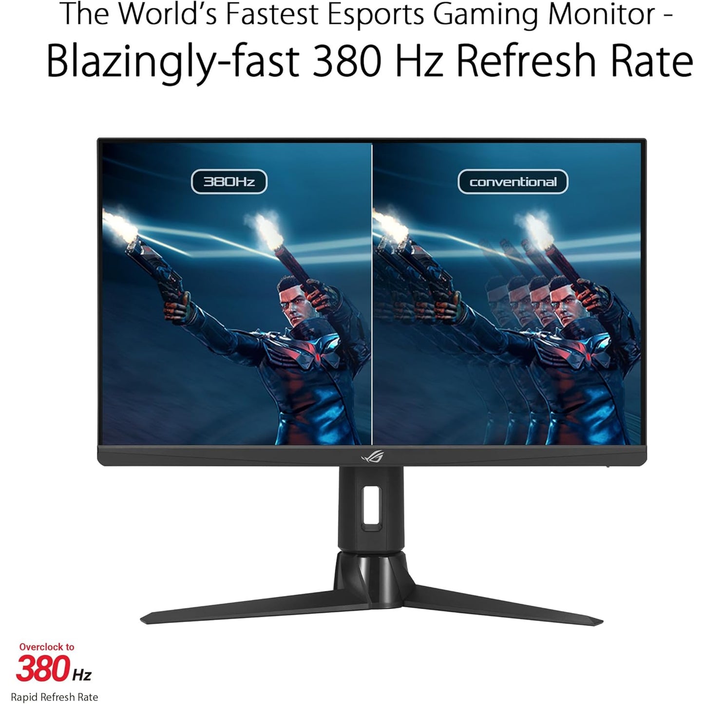 ASUS ROG Strix 380Hz 25” (24.5-inch viewable) 1080P HDR eSports Gaming Monitor (XG259QN) - 0.3ms, Fast IPS, FreeSync Premium, ELMB Sync, DisplayPort, HDMI, USB Hub, DisplayHDR 400