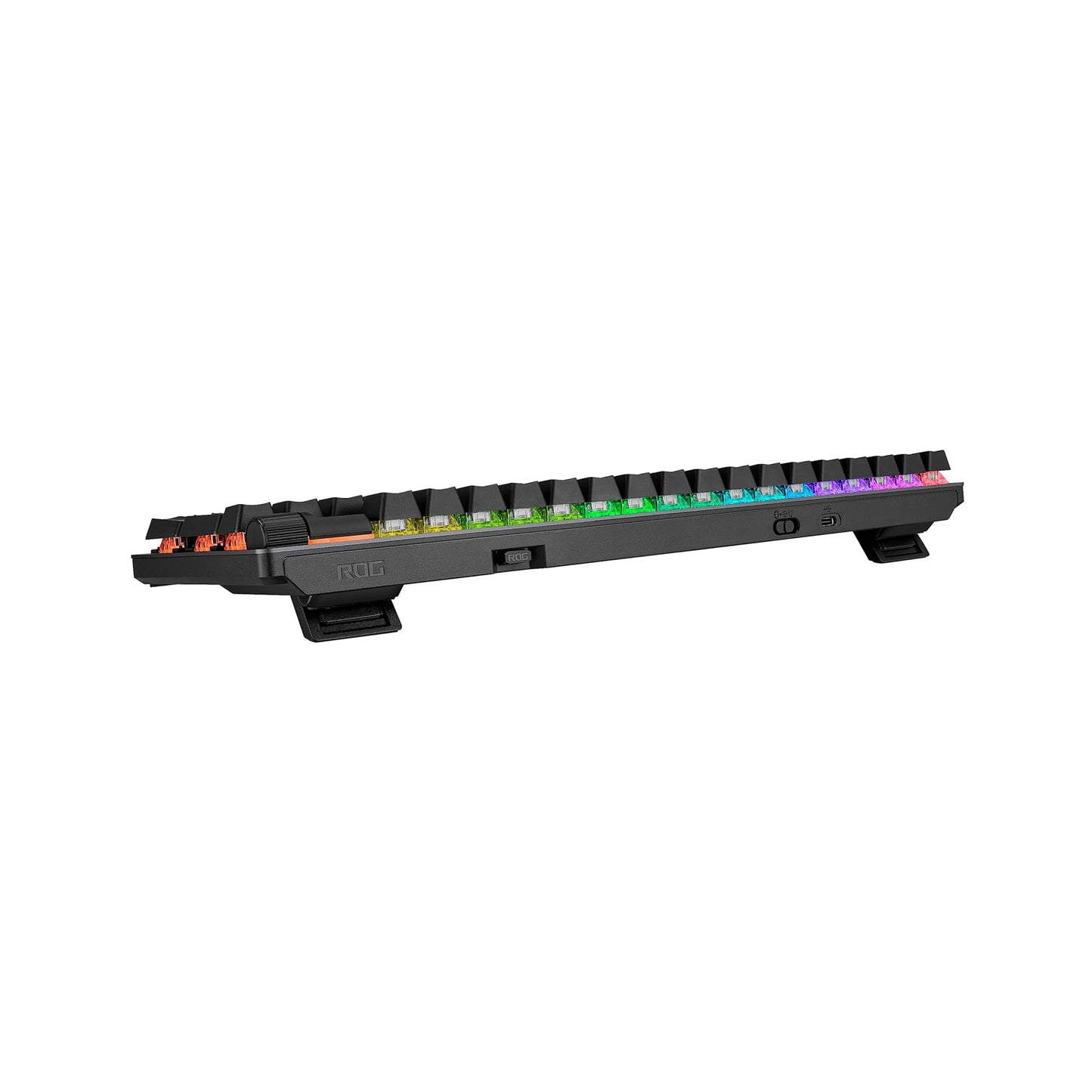 لوحة مفاتيح الألعاب اللاسلكية ASUS ROG Strix Scope II 96، اتصال ثلاثي الأوضاع، رغوة مخففة ووسادات ترطيب التبديل، مفاتيح ROG NX Storm مسبقة التشحيم قابلة للتبديل السريع، أغطية مفاتيح PBT، RGB-أسود 