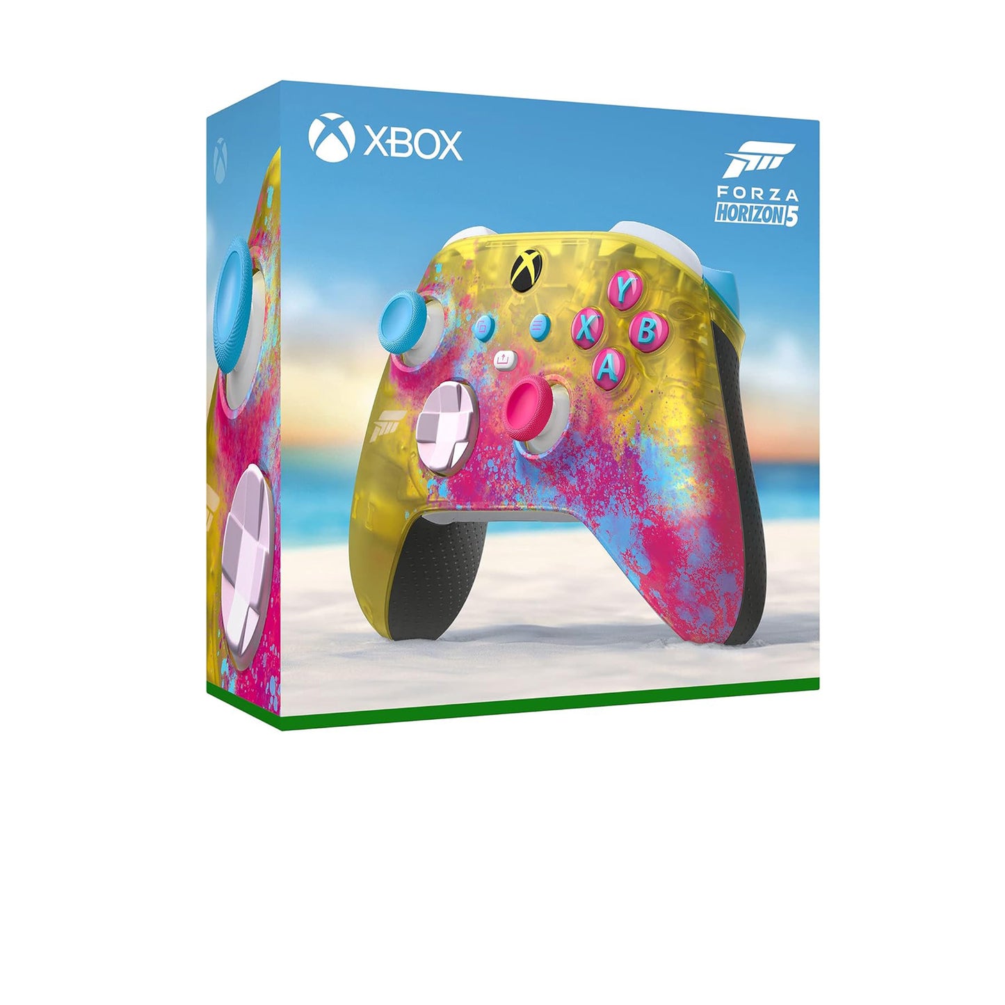 وحدة تحكم Xbox اللاسلكية Forza Horizon 5 إصدار محدود - لأجهزة Xbox Series X|S وXbox One وأجهزة الكمبيوتر التي تعمل بنظام Windows 10 - اتصال لاسلكي وبلوتوث - أزرار D-Pad ومشاركة هجينة - تتميز بملمس مزخرف 