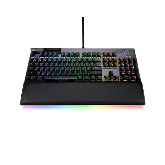 ASUS ROG Strix Flare II Animate 100% RGB Gaming Keyboard - Hot-swappable, ROG NX Red Linear Switches, Customizable LED Display, PBT Keycaps, Acoustic Dampening Foam, Media Controls, Wrist Rest