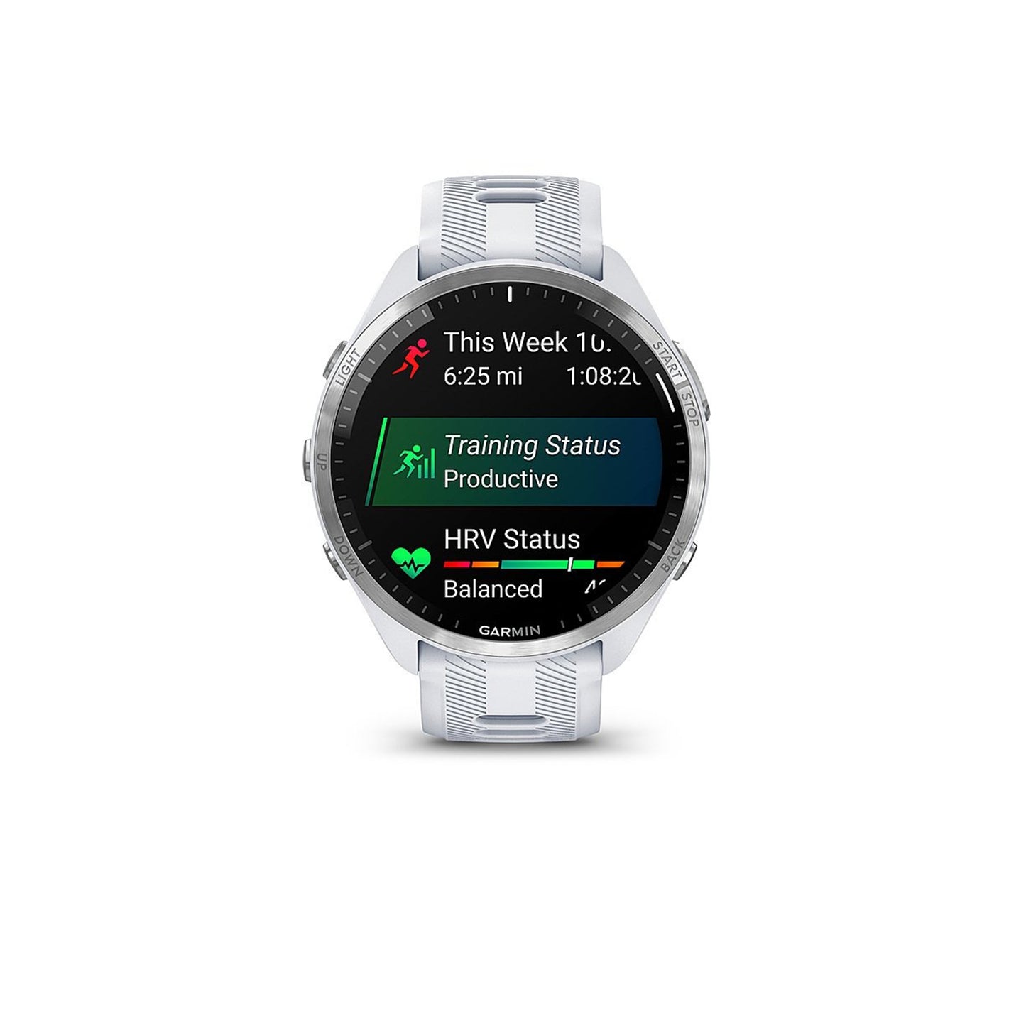 Garmin - Forerunner 965 GPS Smartwatch 47 mm Fiber-reinforced polymer - Titanium/Whitestone