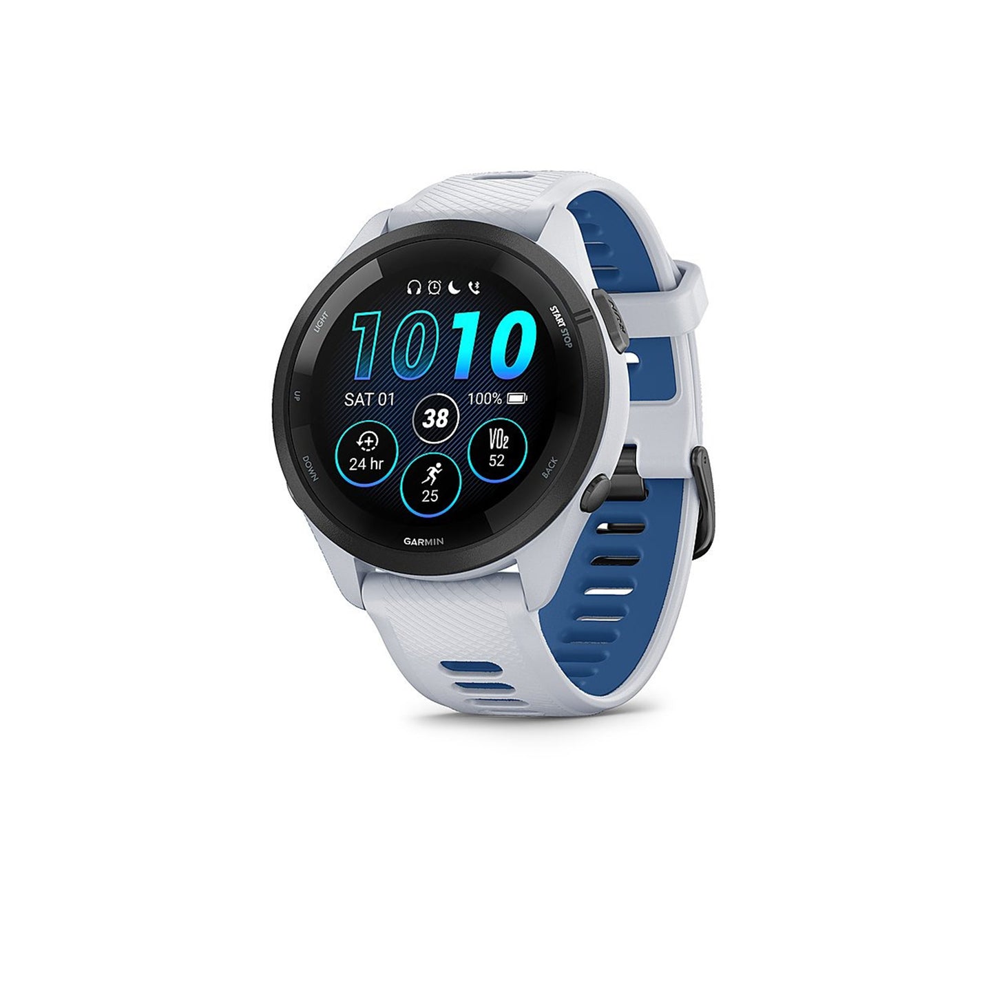 Garmin - Forerunner 265 GPS Smartwatch 46 mm Fiber-reinforced polymer - Black/Whitestone