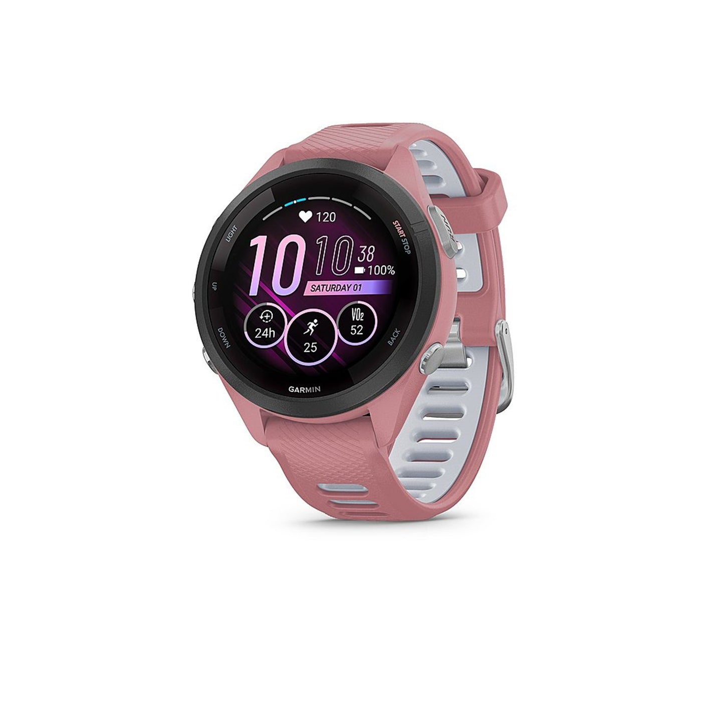 Garmin - Forerunner 265S GPS Smartwatch 42 mm Fiber-reinforced polymer - Black/Light Pink