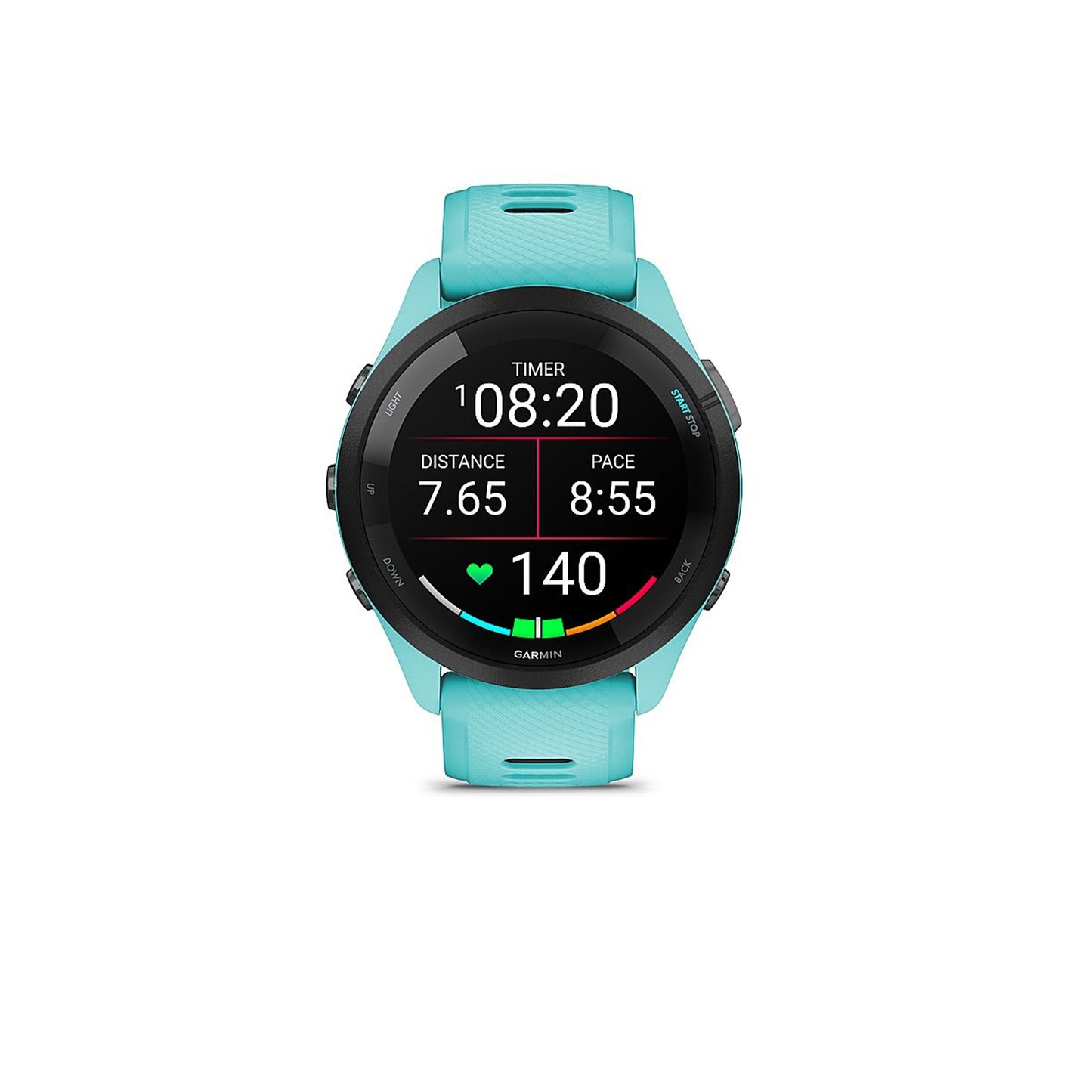 Garmin - Forerunner 265 GPS Smartwatch 46 mm Fiber-reinforced polymer - Black/Aqua