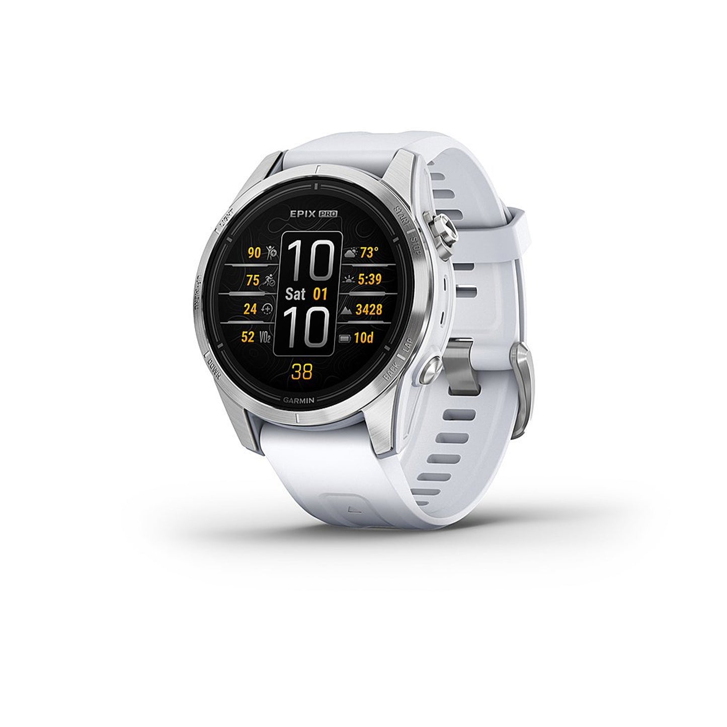 Garmin - epix Pro (Gen 2) Standard Edition 42mm Fiber-Reinforced Polymer - Silver with Whitestone Band