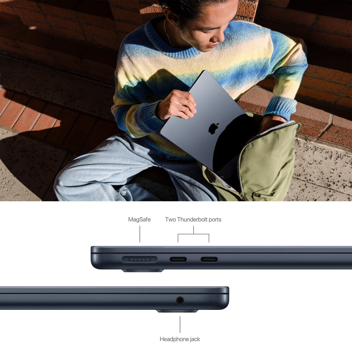 Apple - لاب توب MacBook Air 13 بوصة - شريحة M3 - ذاكرة 8 جيجابايت - SSD 2 تيرابايت (أحدث طراز) 