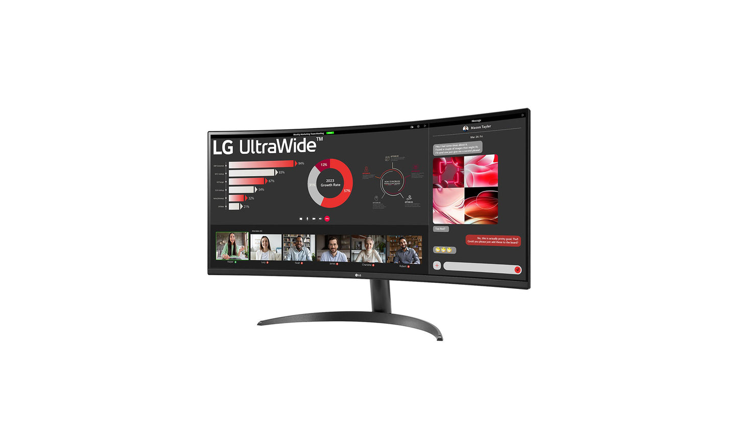 شاشة منحنية UltraWide™ QHD (3440x1440) مقاس 34 بوصة بنسبة 21:9 مع تقنية FreeSync™ 