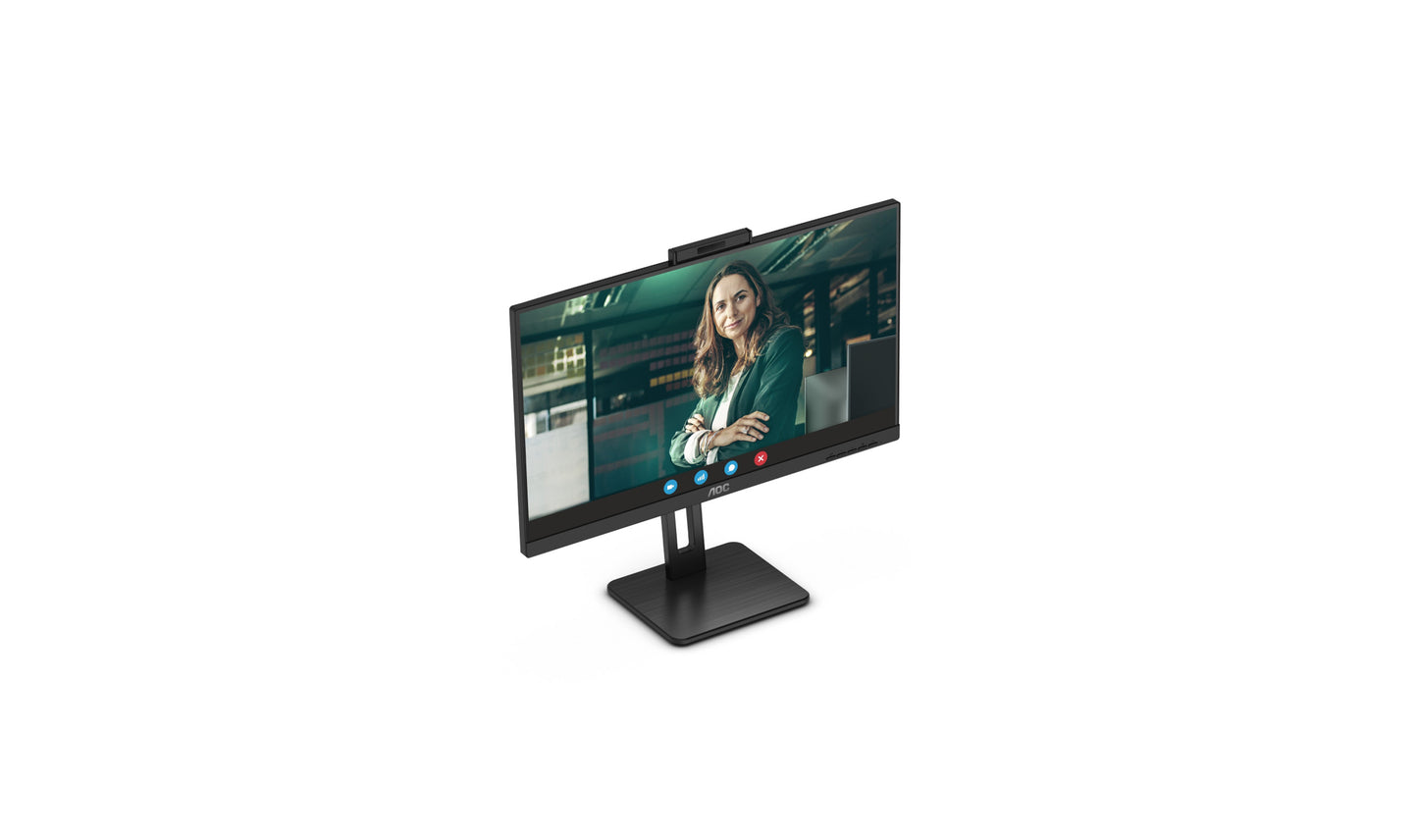 AOC Q27P3CW 27 Inch 2560 x 1440 Pixels Quad HD IPS Panel 75Hz Refresh Rate HDMI DisplayPort USB-C Built-in Webcam Monitor