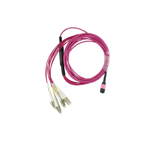 Dell 470-ABPE compatible BlueOptics Breakout Fiber Patch Cable MPO-4xLC Multi-mode OM4 3 Meter