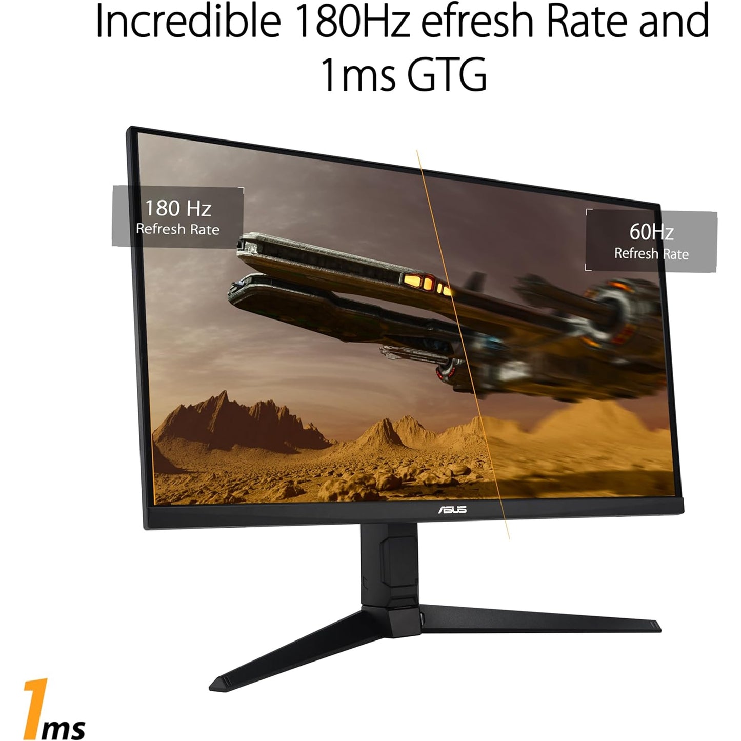 ASUS TUF Gaming 27” 1080P Monitor (VG279QL3A) - Full HD, 180Hz, 1ms, Fast IPS, Extreme Low Motion Blur, FreeSync Premium, G-SYNC Compatible, Speakers, DisplayPort, Height Adjustable