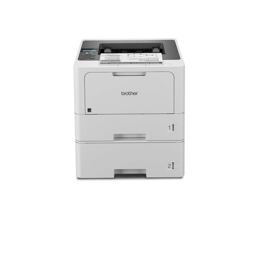 Brother HL-L5210DWT Business Monochrome Laser Printer with Dual Trays, Wireless and Gigabit Ethernet Networking, Duplex Printing, Large Paper Capacity, and Mobile Printing, White