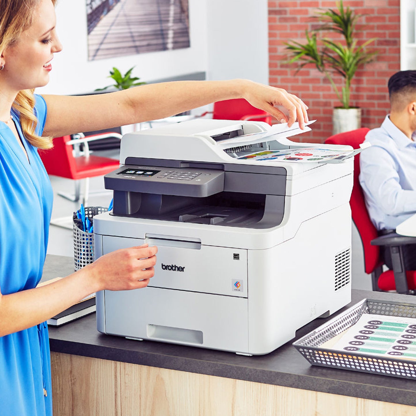 Brother MFC-L3710CW Compact Digital Color All-in-One Printer Providing Laser Printer Quality Results with Wireless