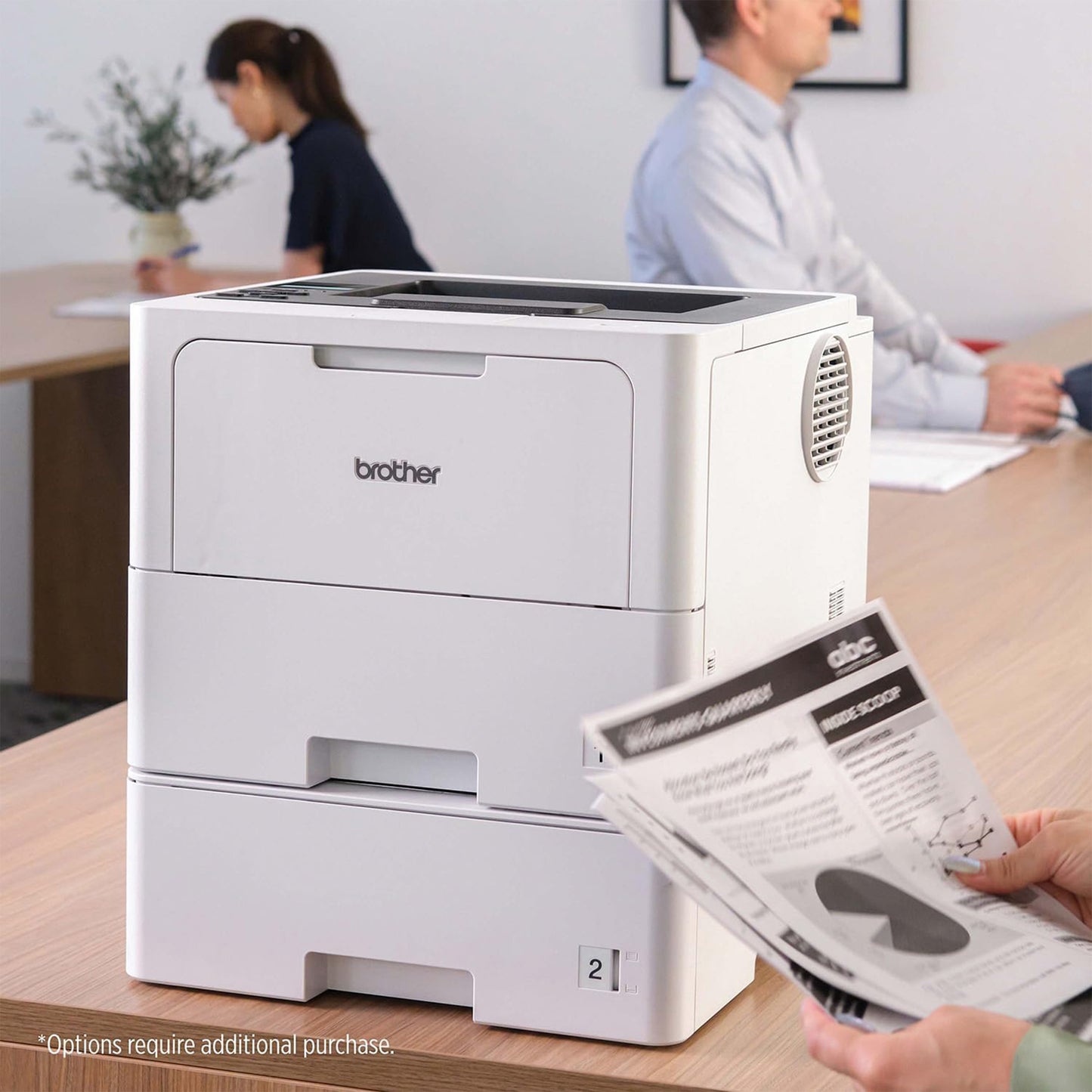 Brother HL-L6210DW Business Monochrome Laser Printer with Large Paper Capacity, Wireless and Gigabit Ethernet Networking, Low-Cost Printing, Advanced Security Features and Mobile Printing