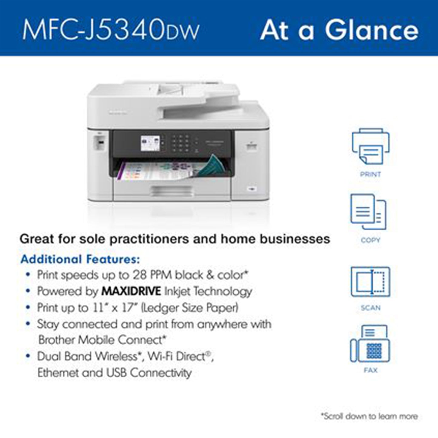 MFCJ5340DW Brother MFC-J5340DW Business Color Inkjet All-in-One Printer