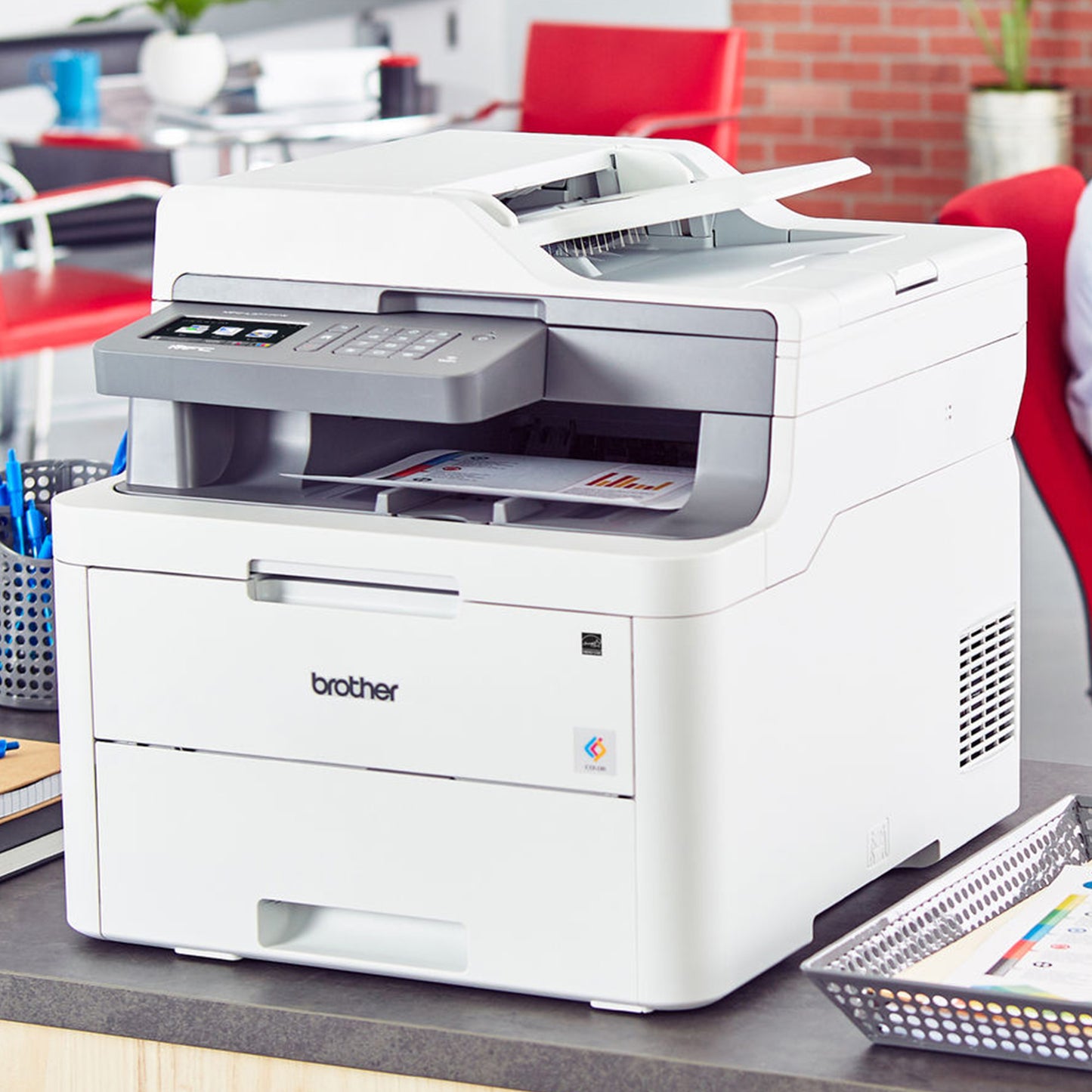 Brother MFC-L3710CW Compact Digital Color All-in-One Printer Providing Laser Printer Quality Results with Wireless